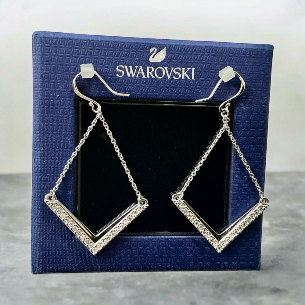 Swarovski Silver Crystal Drop Earrings